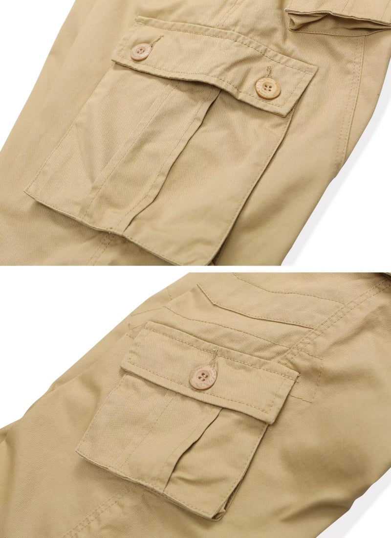 AKARMY Womens Cargo Pants with Pockets Outdoor Casual Ripstop Camo Military Combat Construction Work Pants Khaki - Image 5